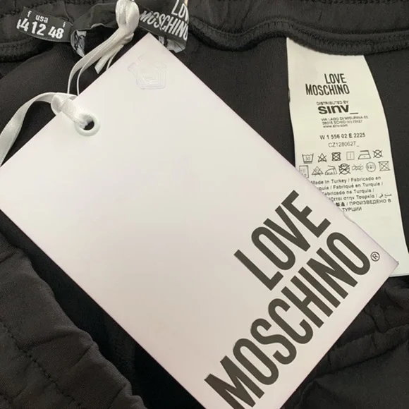 Love Moschino Scuba Logo Print Drawstring Track Pants NWT - Picture 8 of 8